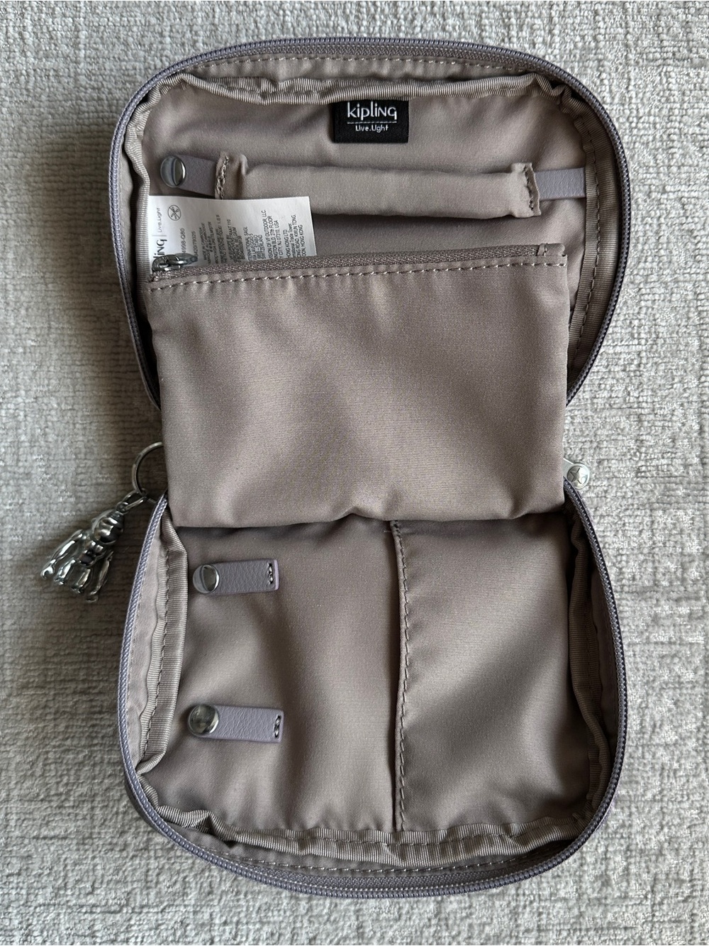Kipling Travel Jewelry Case - Soft sided pink / purple bag - Picture 4 of 5